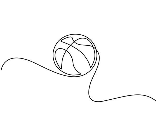 Dessin continu d'une ligne vecteur icône Basketball — Image vectorielle