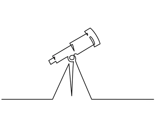 연속 한 선 도면입니다. 학교 망원경 아이콘 — 스톡 벡터