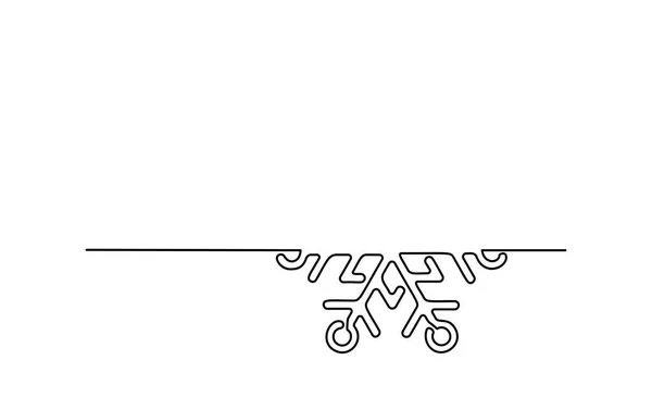 Winter Weihnachten Schneeflocke durchgehende Linienzeichnung — Stockvektor