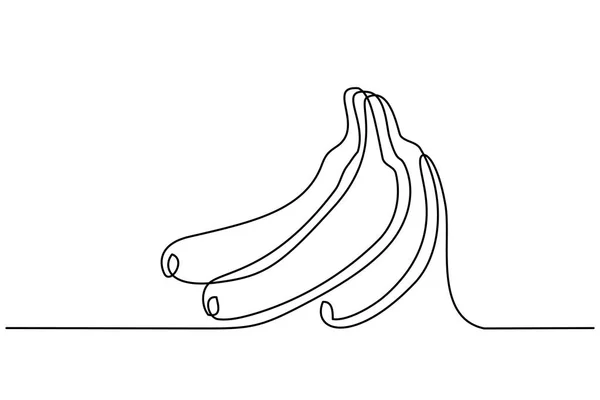 Непрерывная одна линия рисовать Банч бананы фрукты — стоковый вектор