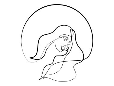 Soyut portre portre genç ve güzel kadın