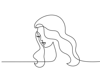 Soyut portre portre genç ve güzel kadın