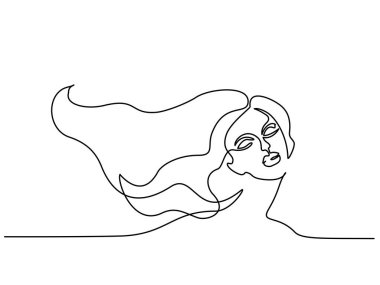 Soyut portre portre genç ve güzel kadın