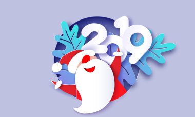 Kağıt Modern daire afiş Noel Baba ile