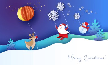 Neşeli Noel tasarım kartı Noel Baba ile