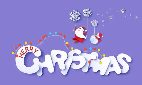 Boldog karácsonyi design kártya-Mikulás — Stock Vector
