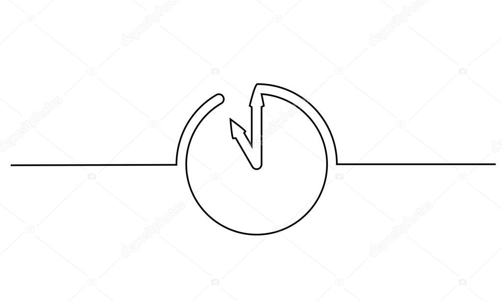 Clock with arrows icon on white background