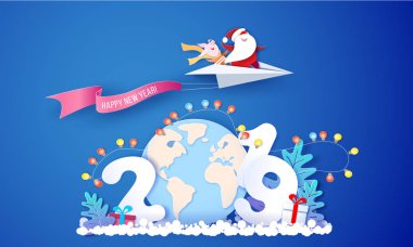 2019 yeni yıl satış tasarım kartı Noel Baba ile