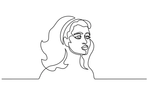 Portrait abstrait gros plan de jolie jeune femme — Image vectorielle