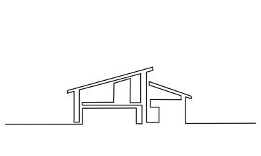 Sürekli bir çizim için Modern ev logo