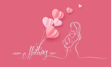 Kadın bebeğini hava balonlarıyla tutuyor