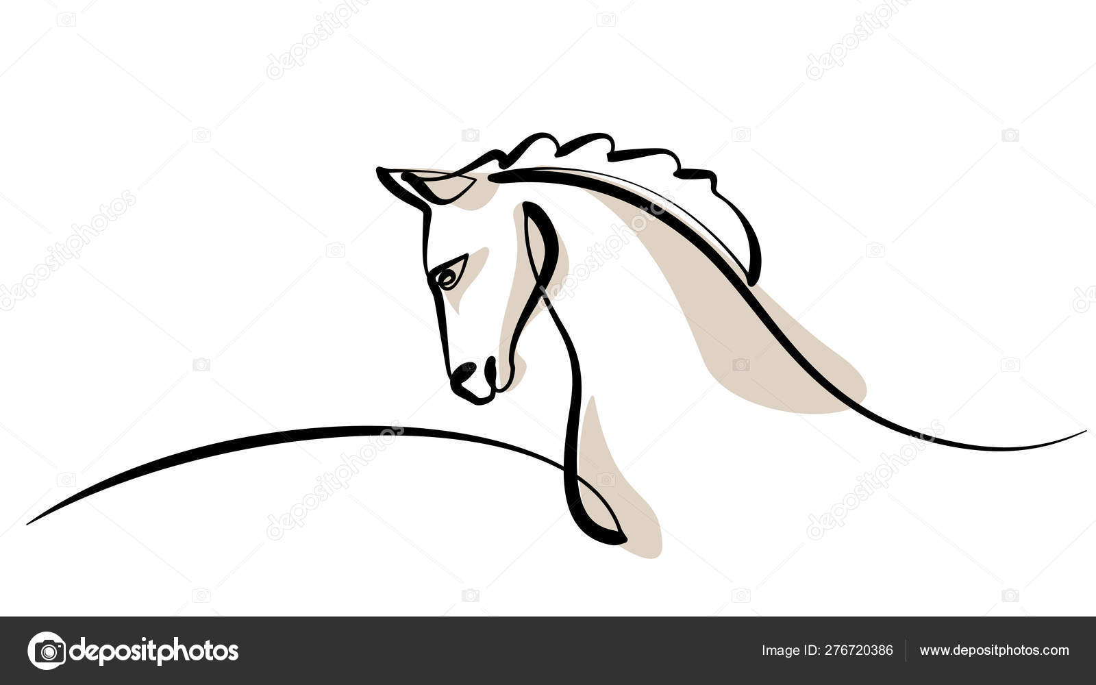 Cartão de desenho da cabeça de cavalo da arte do