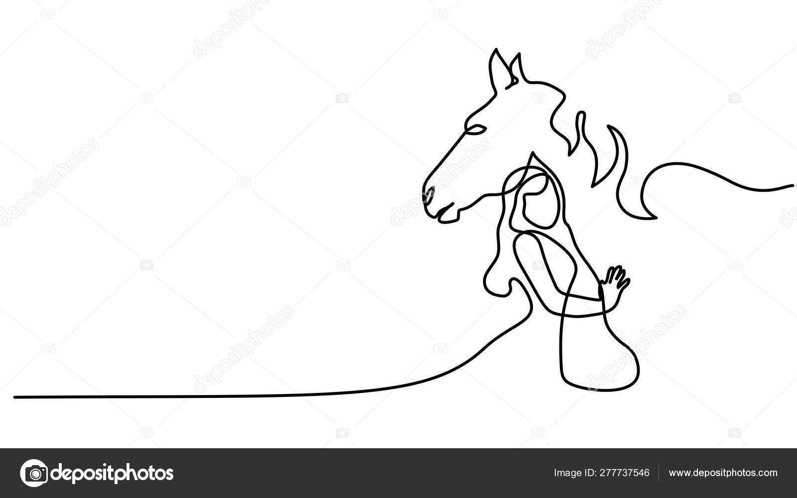 único desenho de linha contínua cavalo cavaleiro xadrez logotipo isolado no  fundo branco. logotipo de xadrez