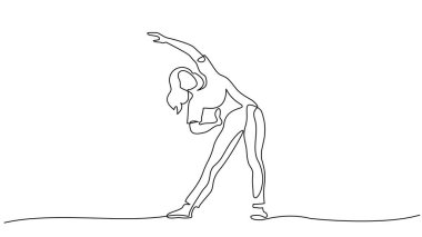 Kadınlar esneme egzersizlerini bir çizgi çekerek yaparlar.