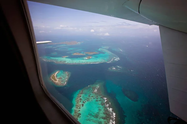 Tobago cays from the plane — Stock Photo, Image