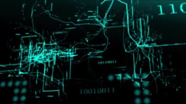 Soyut arka plan, ağ veya Cpu içindeki veri aktarımını sembolize eder.