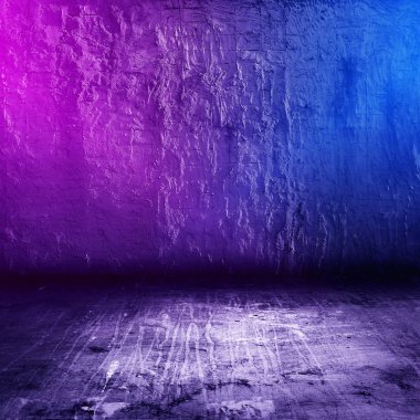 neon ışıkları ile beton iç