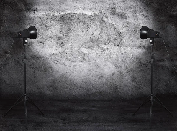 Fotostudio Oude Grunge Kamer Met Betonnen Wand Stedelijke Achtergrond — Stockfoto