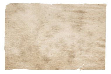 kırpma yolu olan beyaz arkaplanda izole edilmiş eski kağıt