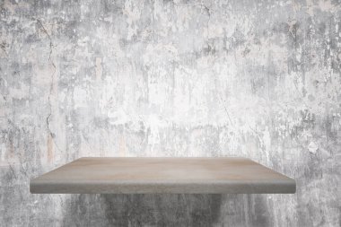 Beton duvar boş rafları