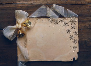 Kağıt ahşap duvarda Noel arka plan