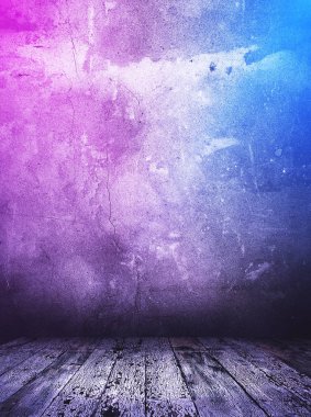 neon ışıkları ile beton iç arka plan