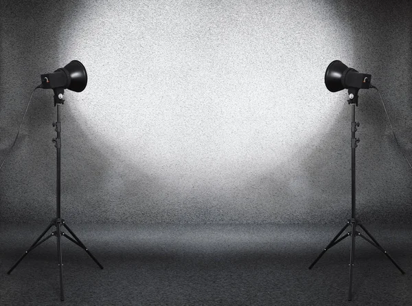 Studio Photo Dans Une Ancienne Salle Grunge Avec Mur Béton — Photo