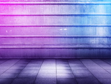 neon ışıkları ile metalik iç