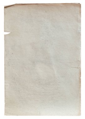 kırpma yolu olan beyaz arkaplanda izole edilmiş eski kağıt