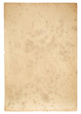 kırpma yolu olan beyaz arkaplanda izole edilmiş eski kağıt