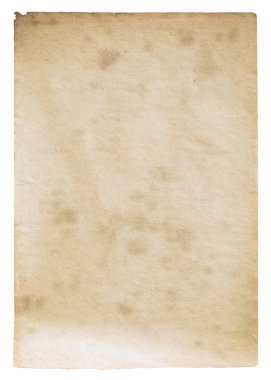 kırpma yolu olan beyaz arkaplanda izole edilmiş eski kağıt