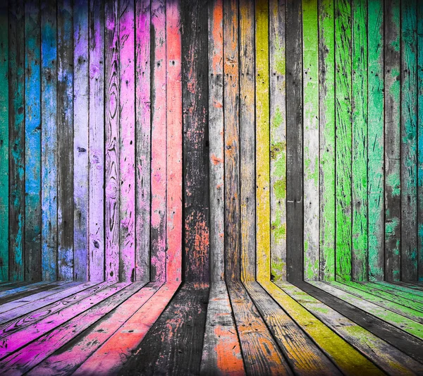 Struttura Sfondo Legno Colorato Parete Assi Multicolore — Foto Stock