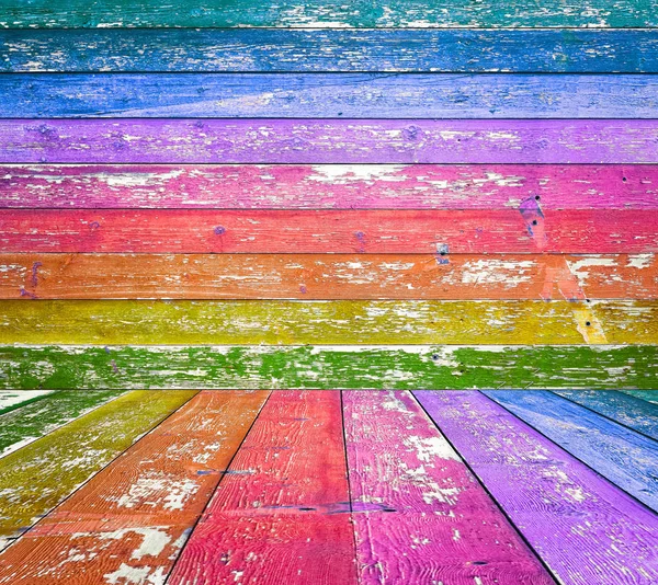 Colorful Wooden Background Texture Multicolored Planks Wall — Stock Photo, Image