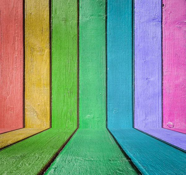 Kleurrijke Houten Achtergrondstructuur Veelkleurige Planken Muur — Stockfoto