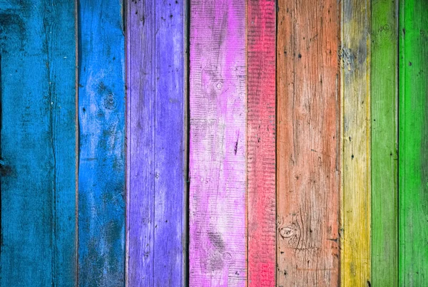 Texture Fond Bois Coloré Multicolore Planches Mur — Photo