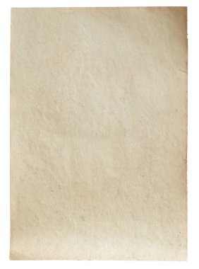 kırpma yolu olan beyaz arkaplanda izole edilmiş eski kağıt