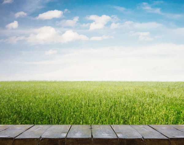 Tabel met veld — Stockfoto