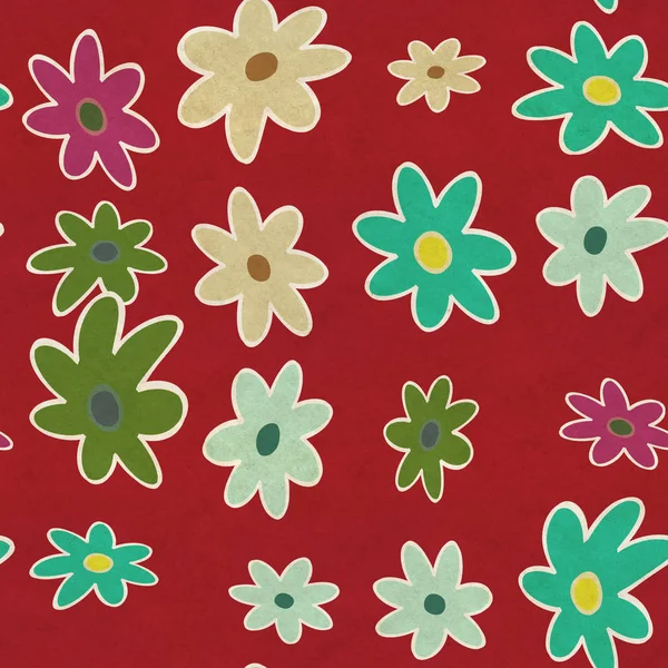 Simple Flowers Patter Seamless Background — Stock Photo, Image