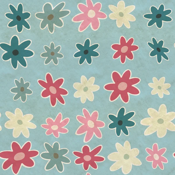Einfache Blumen Pattern Nahtloser Hintergrund — Stockfoto