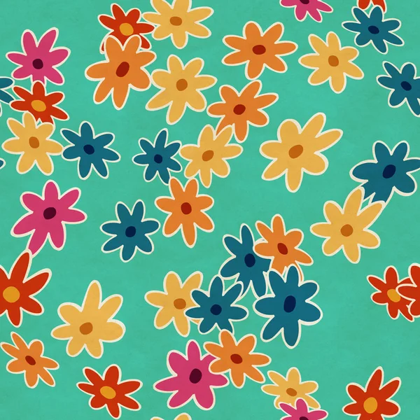 Einfache Blumen Pattern Nahtloser Hintergrund — Stockfoto