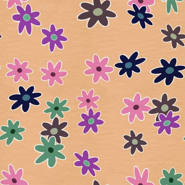 Simple Flowers Patter Seamless Background — Stock Photo, Image