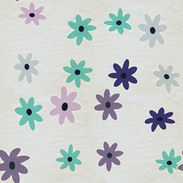 Einfache Blumen Pattern Nahtloser Hintergrund — Stockfoto