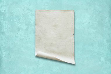 Duvardaki eski kağıt, nane mavisi arkaplan