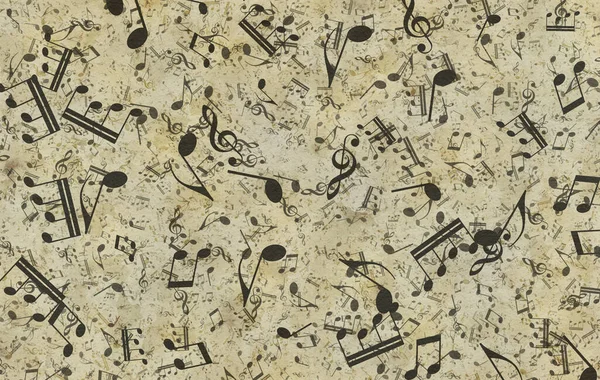 Grunge Musical Background Old Paper Texture Music Notes — Stock Photo, Image