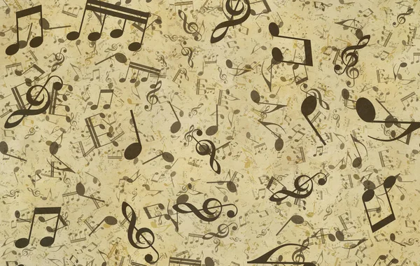 Grunge Muzikale Achtergrond Oude Papieren Textuur Muzieknoten — Stockfoto