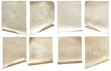 eski kağıtlar beyaz arkaplanda izole edildi