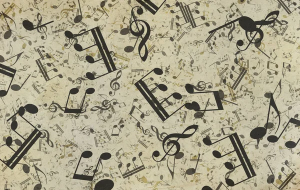 Grunge Fondo Musical Textura Papel Viejo Notas Musicales —  Fotos de Stock