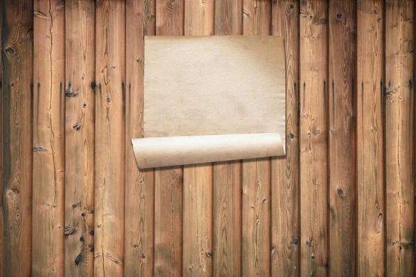 Papel Blanco Sobre Pared Madera Vieja Fondo Con Espacio Copia —  Fotos de Stock