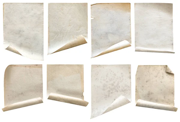 Eski Kağıtlar Beyaz Arkaplanda Izole Edildi — Stok fotoğraf