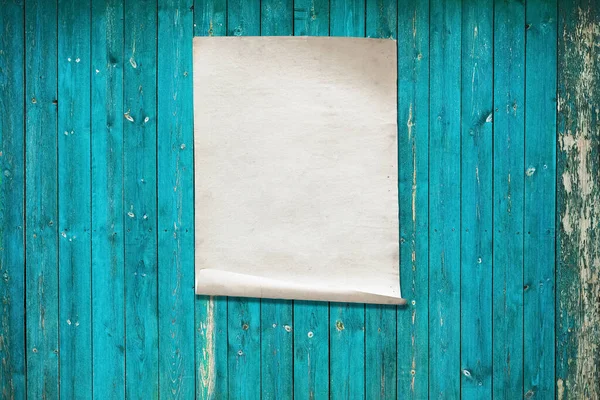 Papel Blanco Sobre Pared Madera Vieja Fondo Con Espacio Copia —  Fotos de Stock